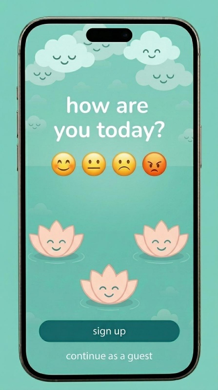 Calmind app — daily mood check-in screen